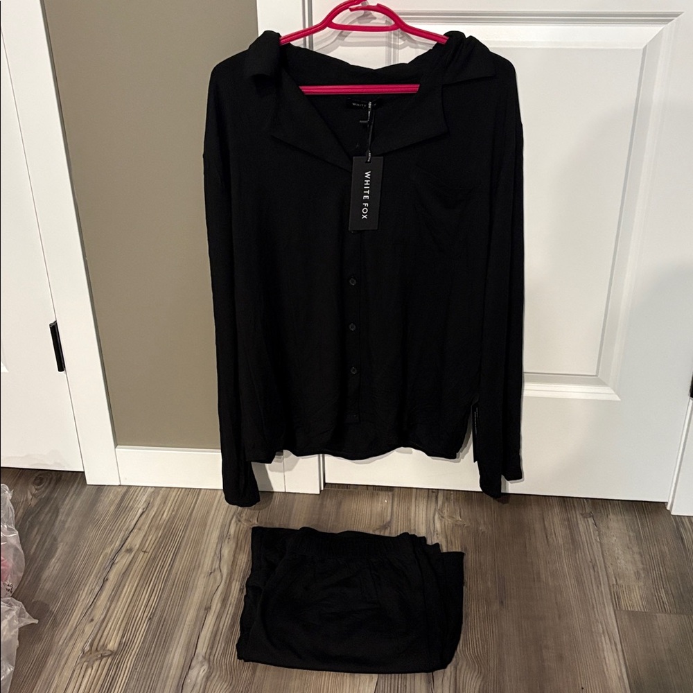 Black long sleeve pj set from white fox